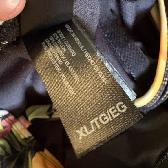 Hurley One Piece Swim Suit Black Hawaiian Floral Tropical XL - Picture 3 of 8